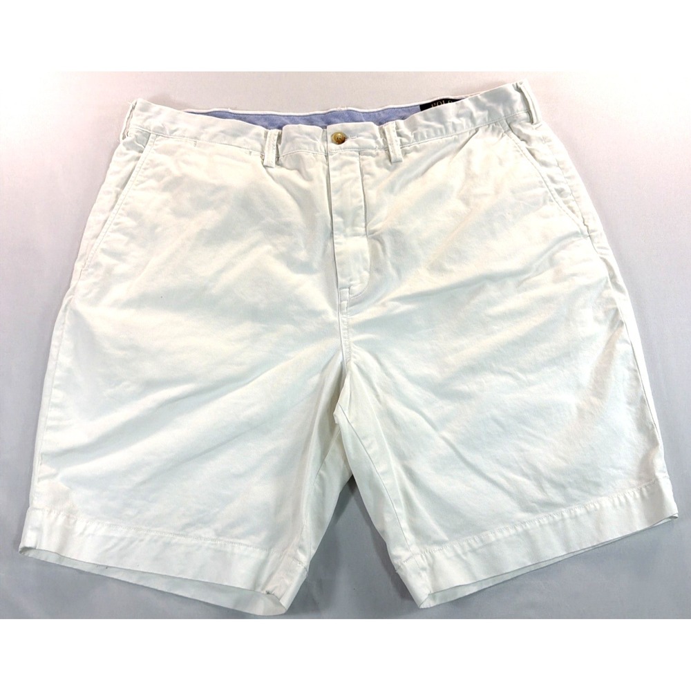 Polo Ralph Lauren Mens Chino Shorts 38 White Classic Fit 9in Summer Casual
